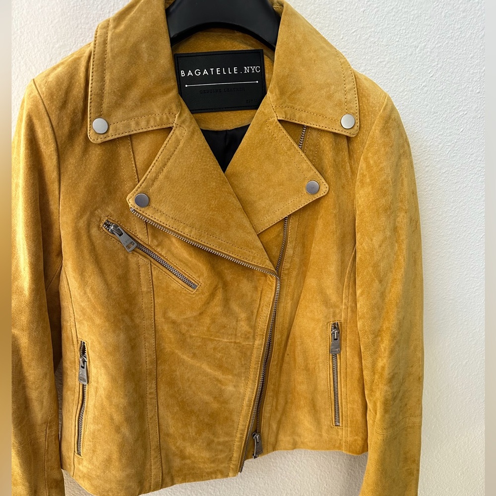 Biker style leather jacket